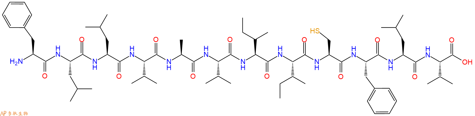 专肽生物产品H2N-Phe-Leu-Leu-Val-Ala-Val-Ile-Ile-Cys-Phe-Leu-Va
