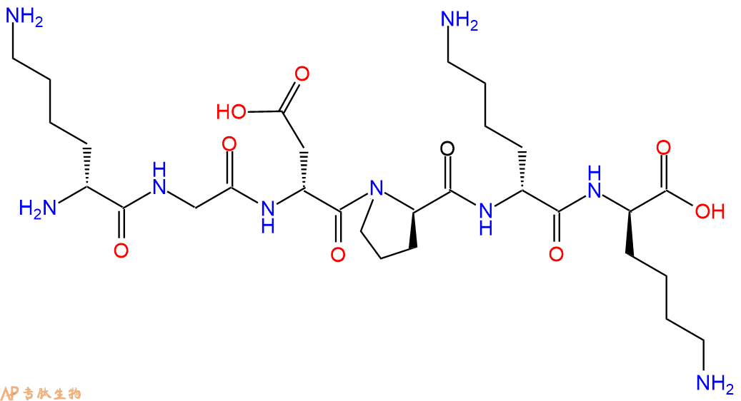 专肽生物产品H2N-DLys-Gly-DAsp-DPro-DLys-DLys-COOH