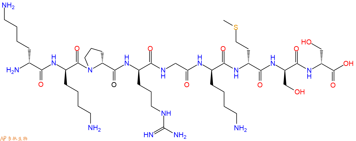 专肽生物产品H2N-DLys-DLys-DPro-DArg-Gly-DLys-DMet-DSer-DSer-CO