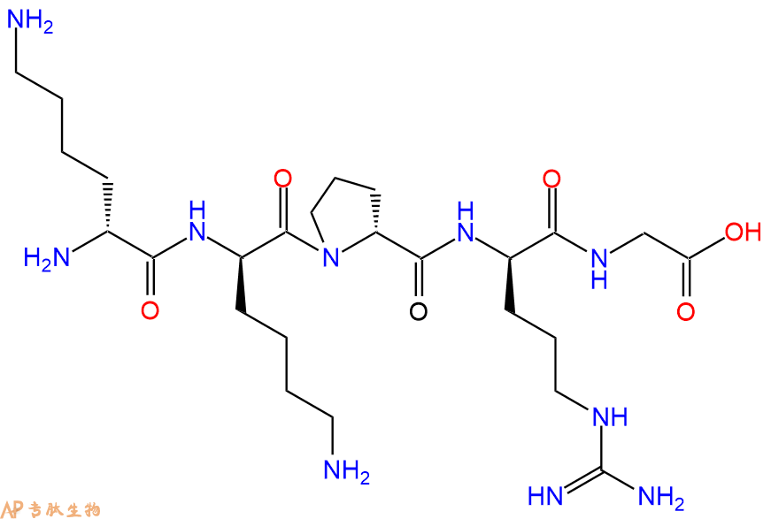 专肽生物产品H2N-DLys-DLys-DPro-DArg-Gly-COOH