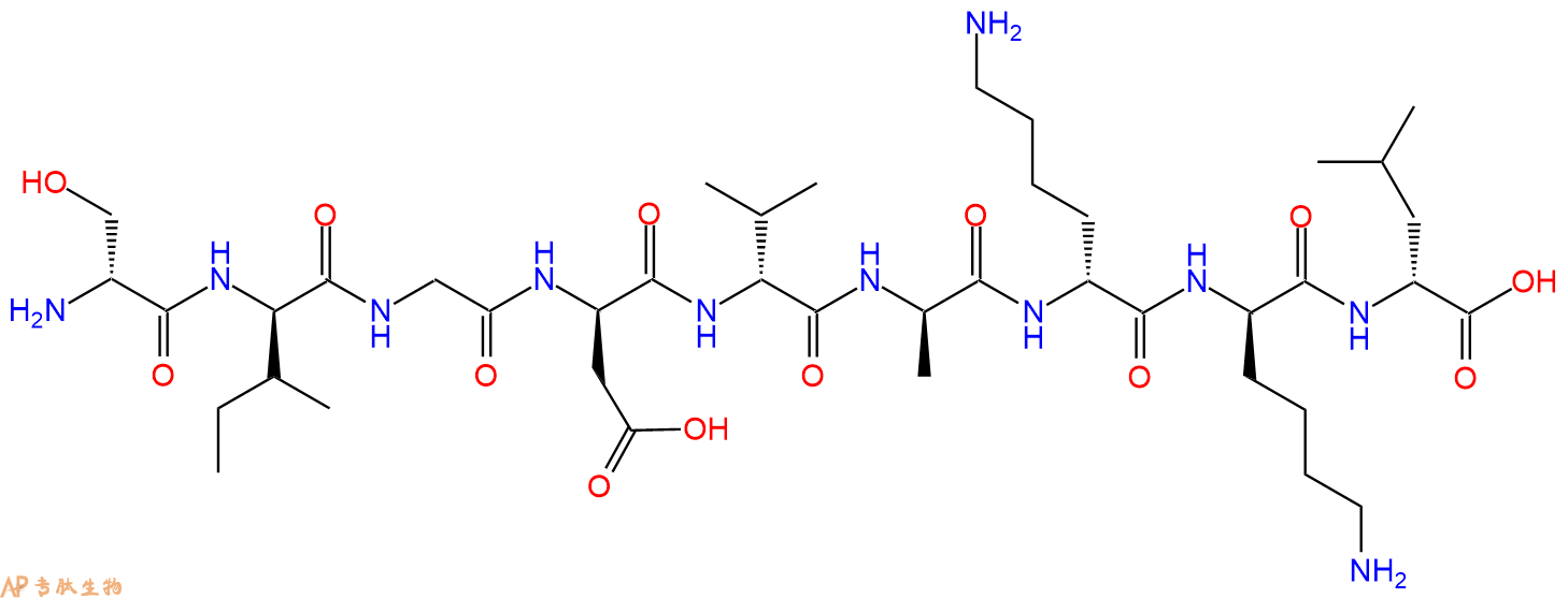 专肽生物产品H2N-DSer-DIle-Gly-DAsp-DVal-DAla-DLys-DLys-DLeu-CO