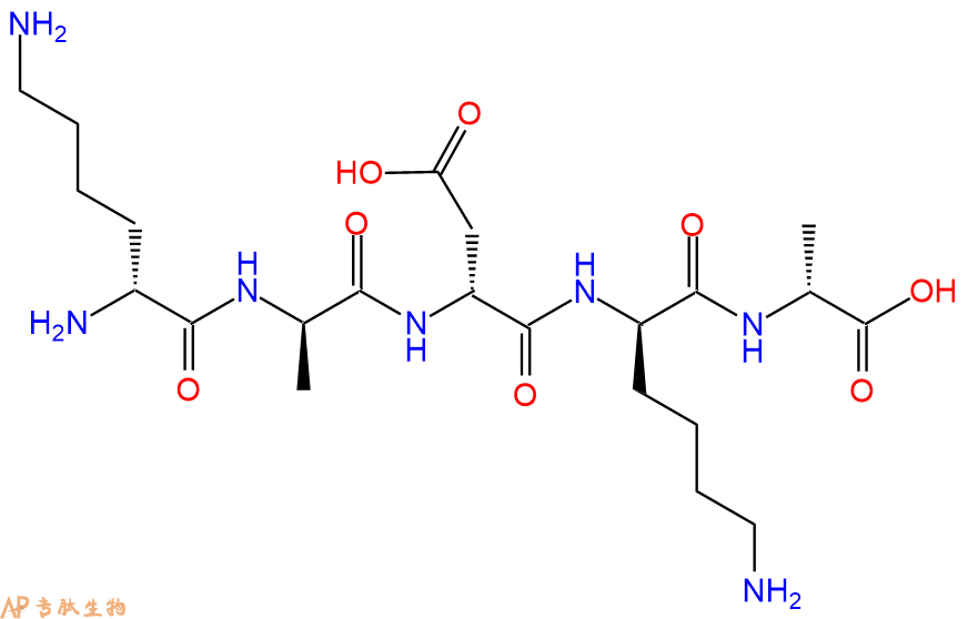 专肽生物产品H2N-DLys-DAla-DAsp-DLys-DAla-COOH