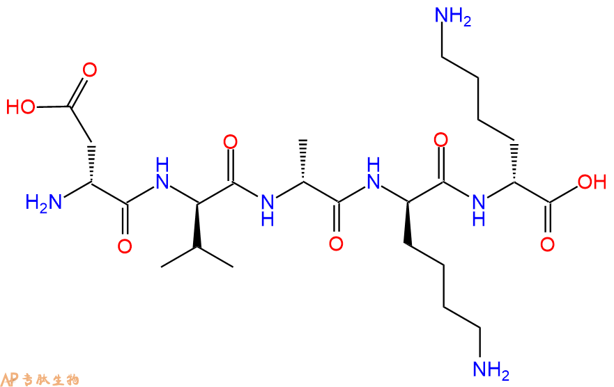 专肽生物产品H2N-DAsp-DVal-DAla-DLys-DLys-COOH