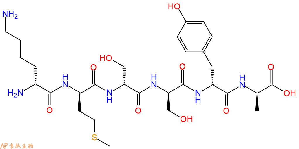 专肽生物产品H2N-DLys-DMet-DSer-DSer-DTyr-DAla-COOH