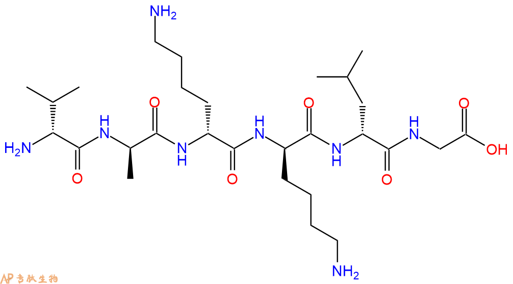 专肽生物产品H2N-DVal-DAla-DLys-DLys-DLeu-Gly-COOH