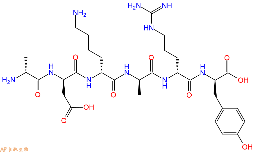 专肽生物产品H2N-DAla-DAsp-DLys-DAla-DArg-DTyr-COOH