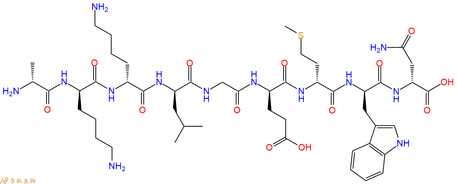 专肽生物产品H2N-DAla-DLys-DLys-DLeu-Gly-DGlu-DMet-DTrp-DAsn-CO