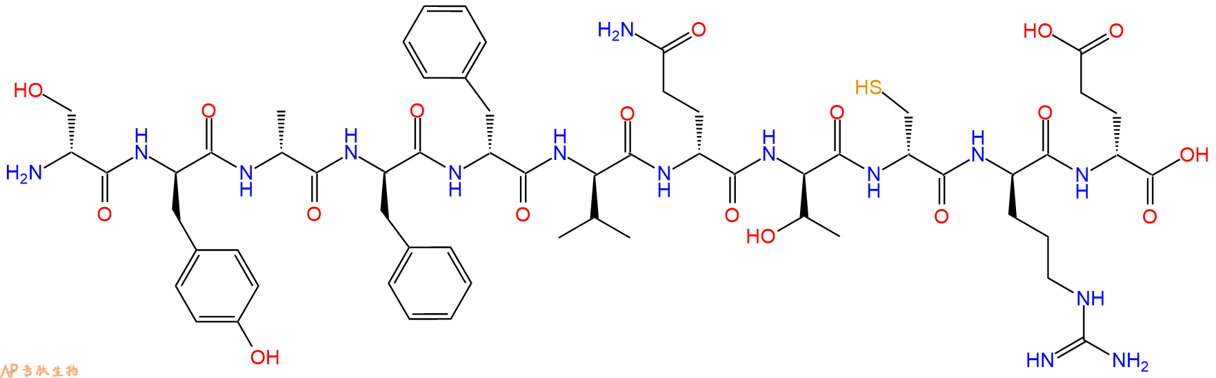 专肽生物产品H2N-DSer-DTyr-DAla-DPhe-DPhe-DVal-DGln-DThr-DCys-D