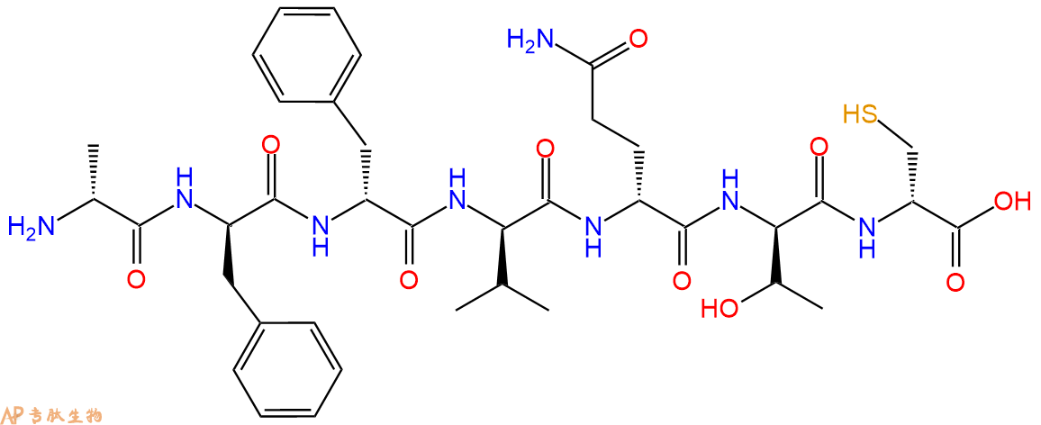 专肽生物产品H2N-DAla-DPhe-DPhe-DVal-DGln-DThr-DCys-COOH