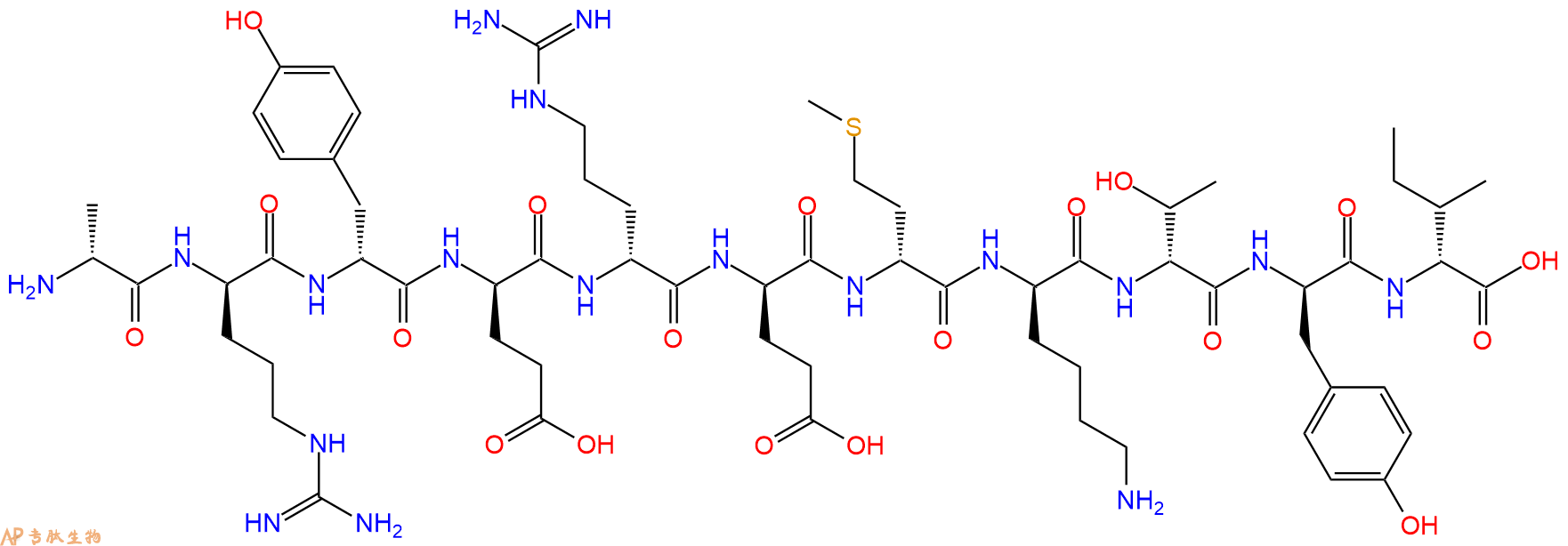 专肽生物产品H2N-DAla-DArg-DTyr-DGlu-DArg-DGlu-DMet-DLys-DThr-D