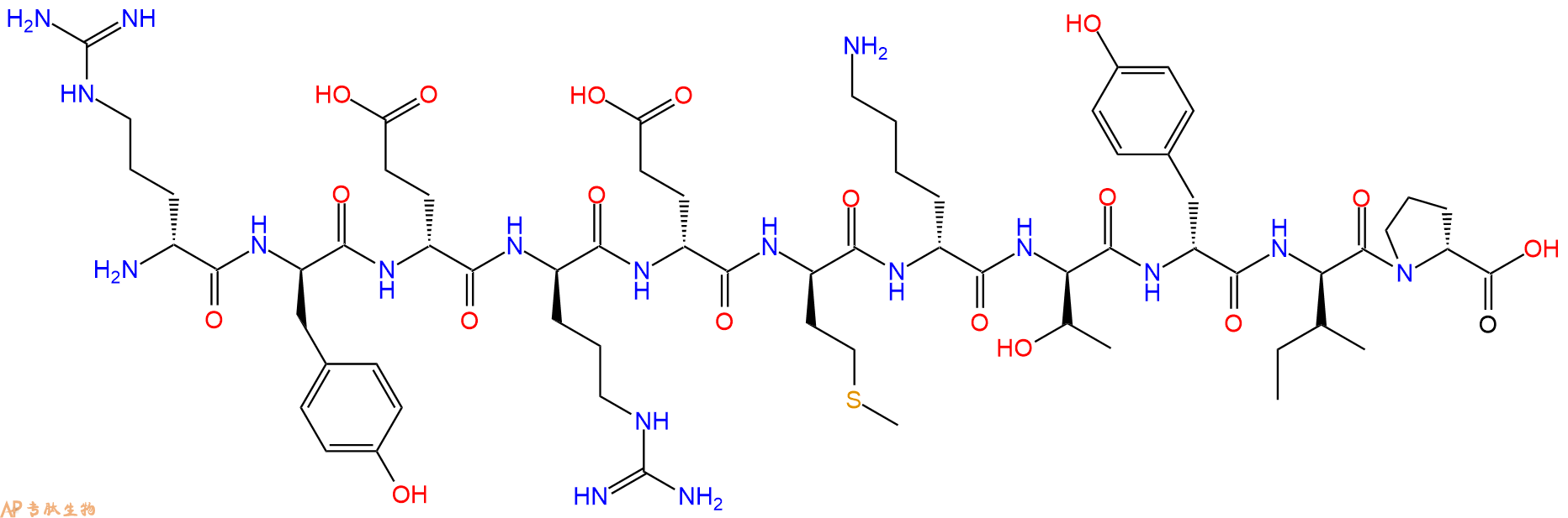 专肽生物产品H2N-DArg-DTyr-DGlu-DArg-DGlu-DMet-DLys-DThr-DTyr-D
