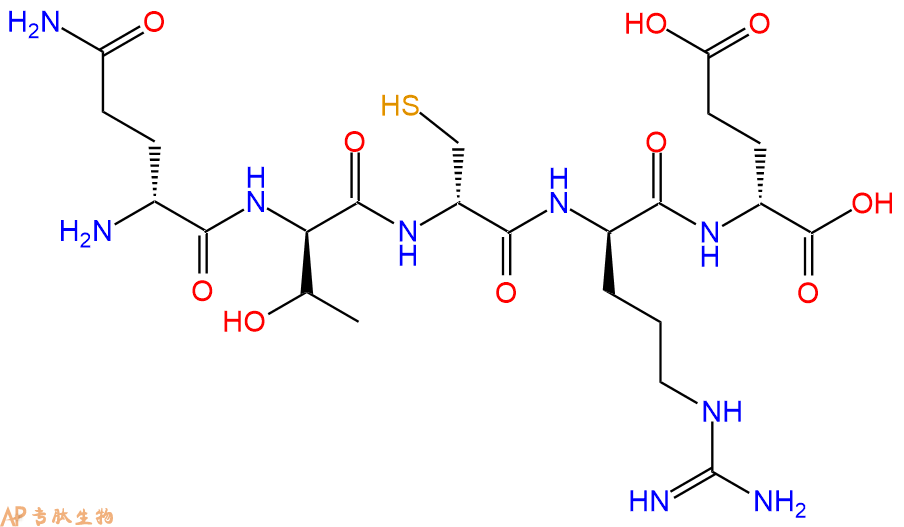 专肽生物产品H2N-DGln-DThr-DCys-DArg-DGlu-COOH