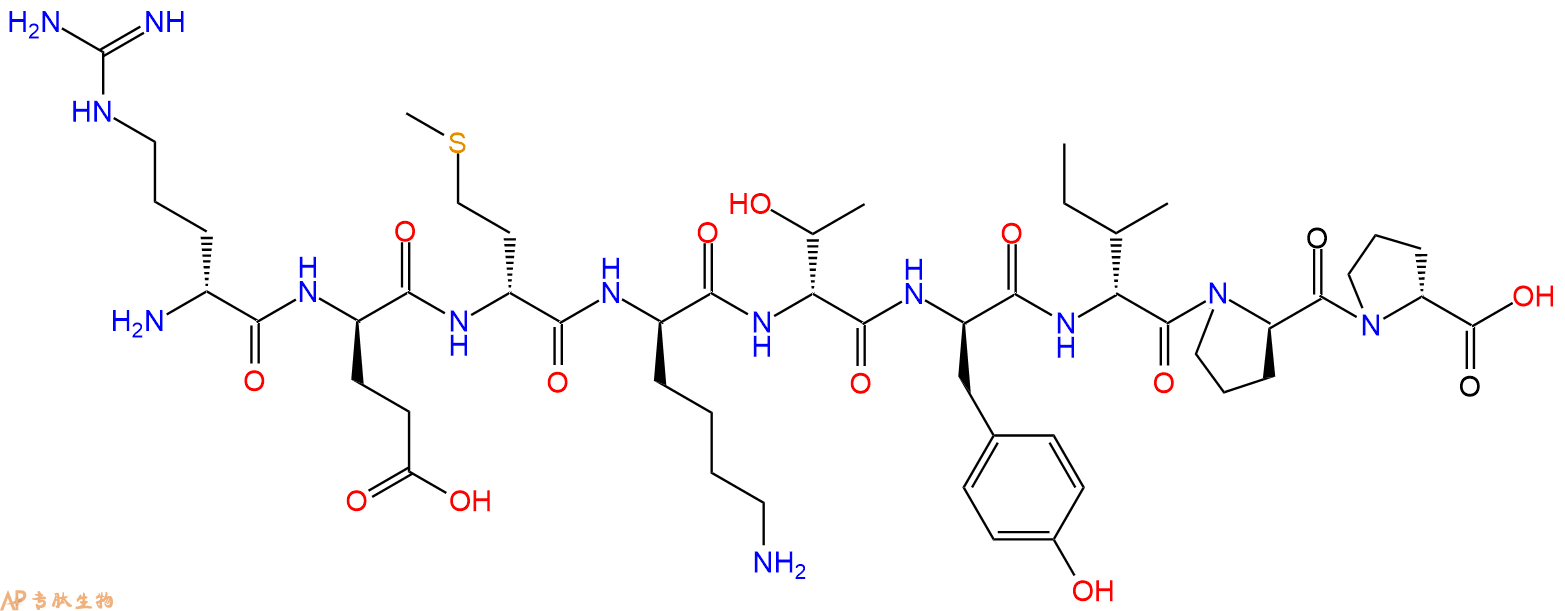 专肽生物产品H2N-DArg-DGlu-DMet-DLys-DThr-DTyr-DIle-DPro-DPro-C