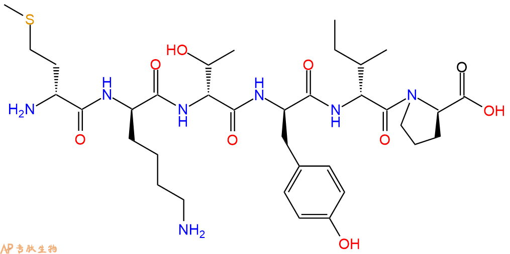专肽生物产品H2N-DMet-DLys-DThr-DTyr-DIle-DPro-COOH
