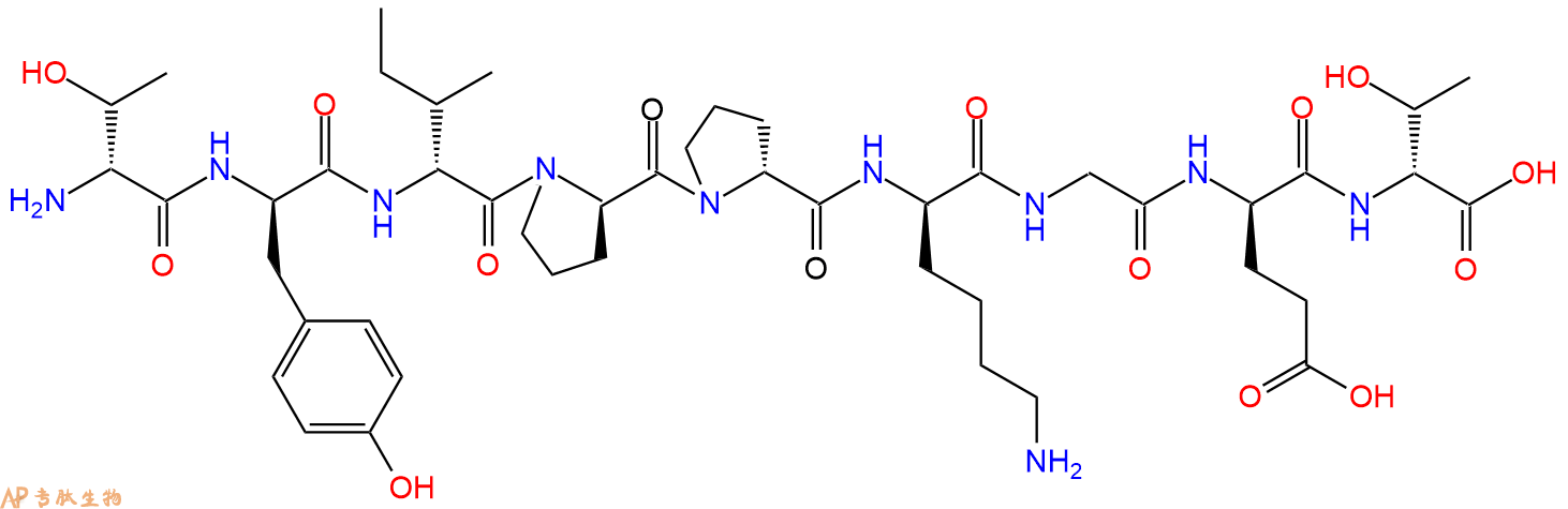 专肽生物产品H2N-DThr-DTyr-DIle-DPro-DPro-DLys-Gly-DGlu-DThr-CO