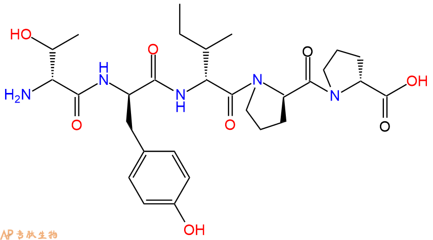 专肽生物产品H2N-DThr-DTyr-DIle-DPro-DPro-COOH