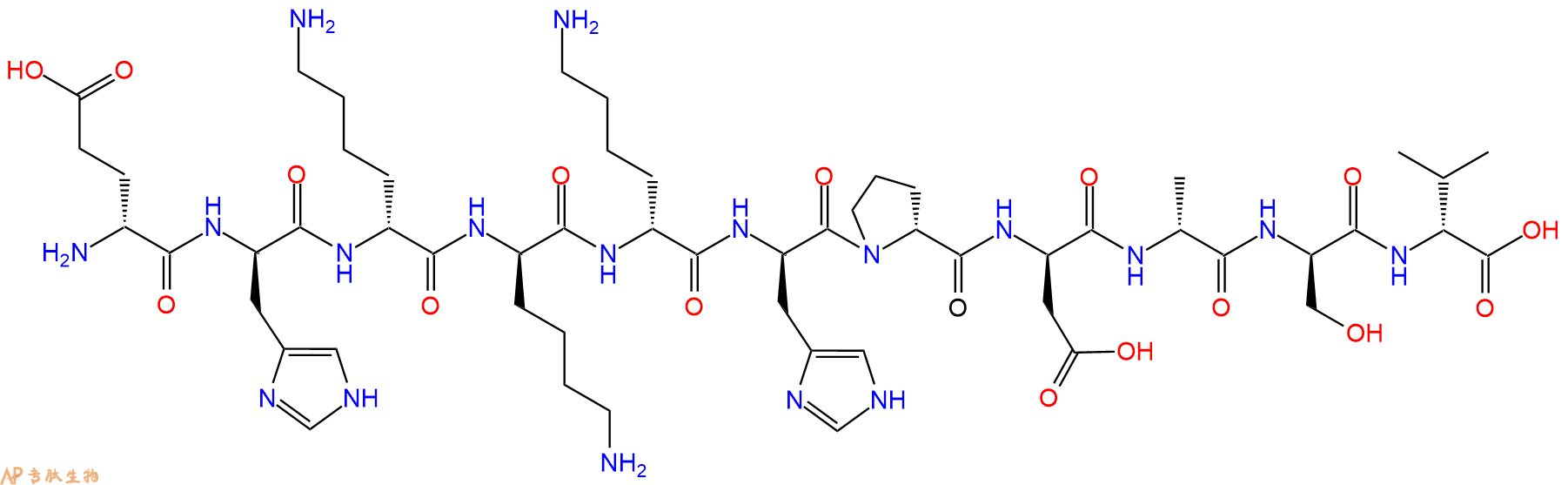 专肽生物产品H2N-DGlu-DHis-DLys-DLys-DLys-DHis-DPro-DAsp-DAla-D