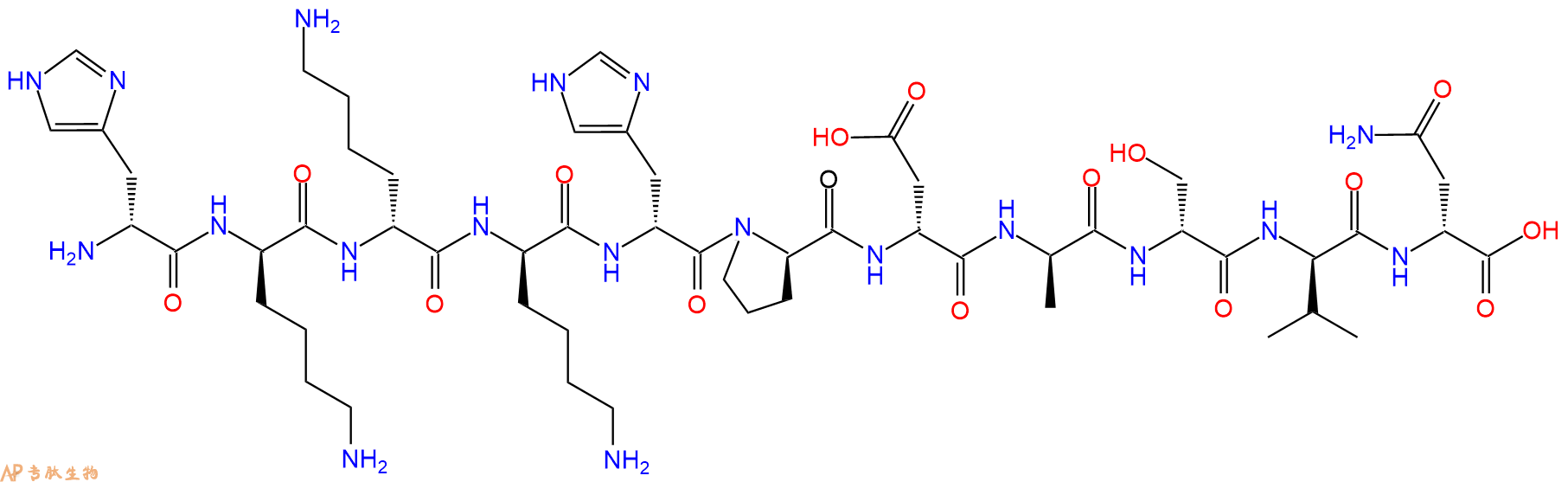 专肽生物产品H2N-DHis-DLys-DLys-DLys-DHis-DPro-DAsp-DAla-DSer-D