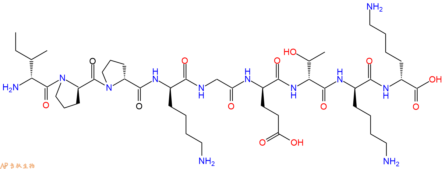 专肽生物产品H2N-DIle-DPro-DPro-DLys-Gly-DGlu-DThr-DLys-DLys-CO