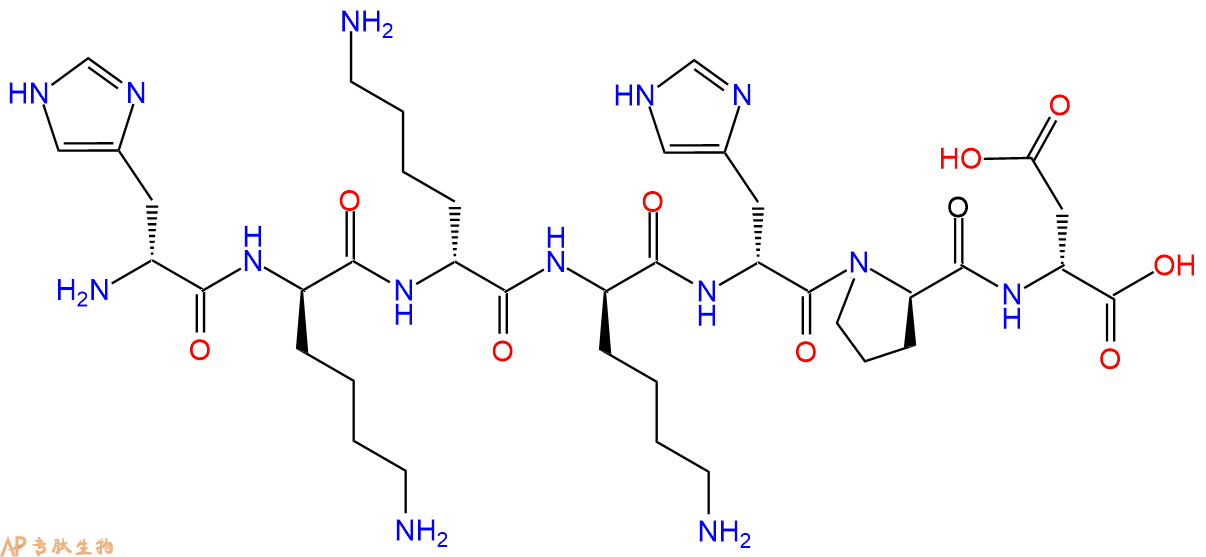 专肽生物产品H2N-DHis-DLys-DLys-DLys-DHis-DPro-DAsp-COOH