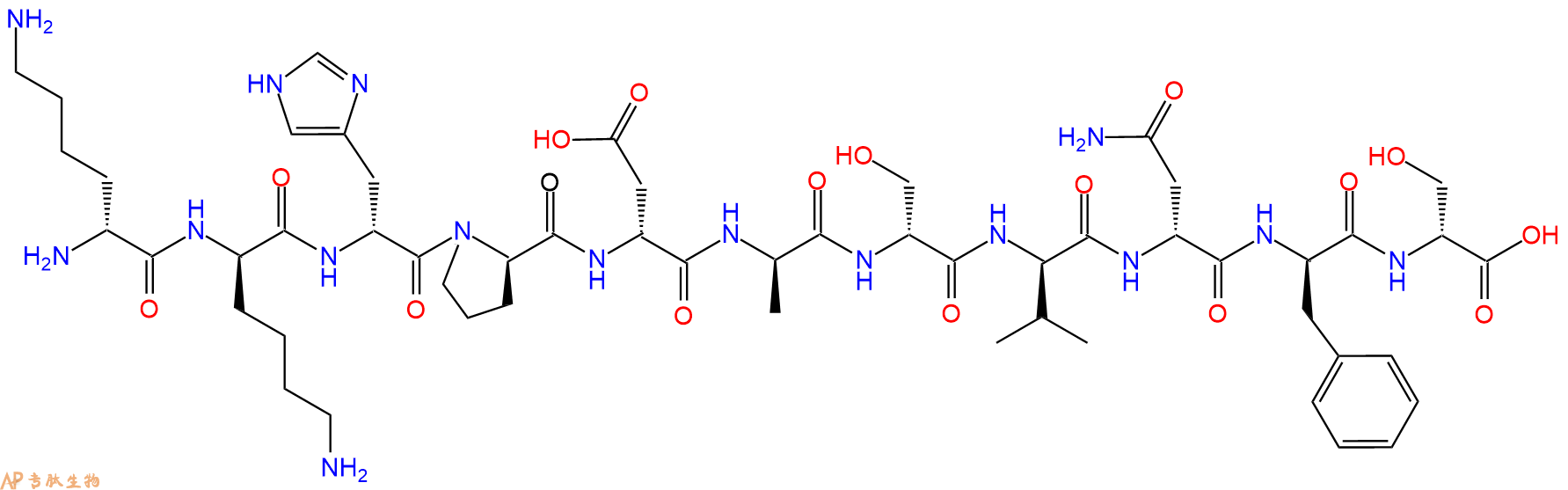 专肽生物产品H2N-DLys-DLys-DHis-DPro-DAsp-DAla-DSer-DVal-DAsn-D