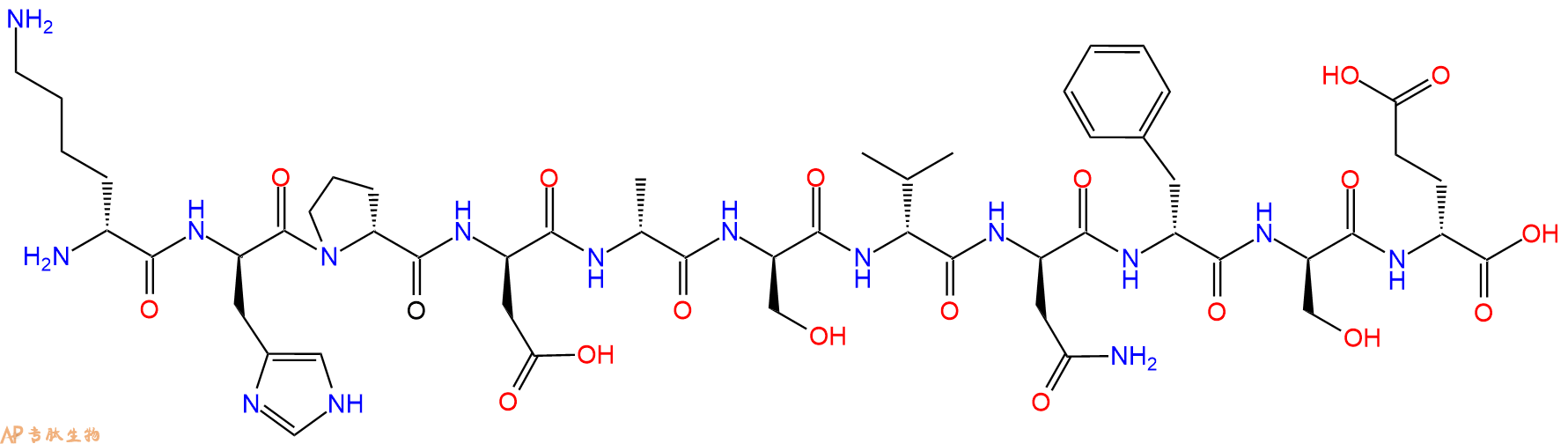 专肽生物产品H2N-DLys-DHis-DPro-DAsp-DAla-DSer-DVal-DAsn-DPhe-D
