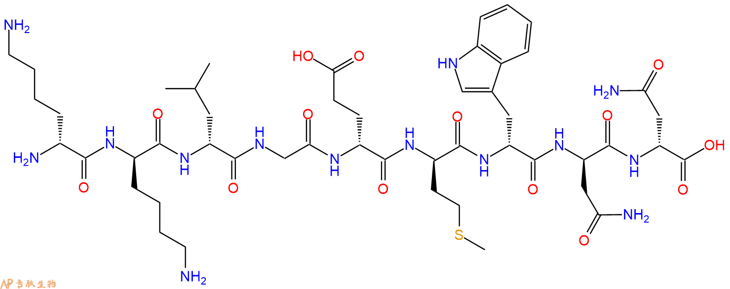 专肽生物产品H2N-DLys-DLys-DLeu-Gly-DGlu-DMet-DTrp-DAsn-DAsn-CO