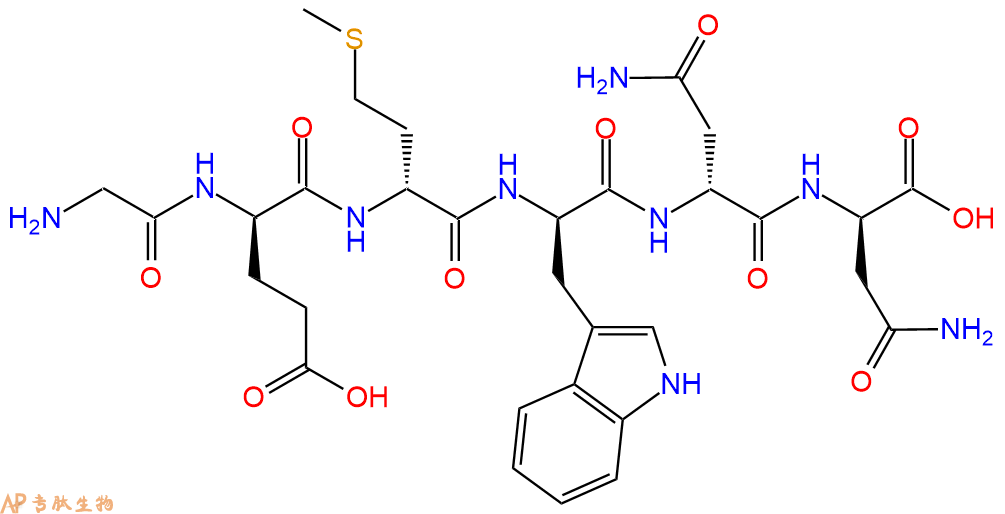 专肽生物产品H2N-Gly-DGlu-DMet-DTrp-DAsn-DAsn-COOH