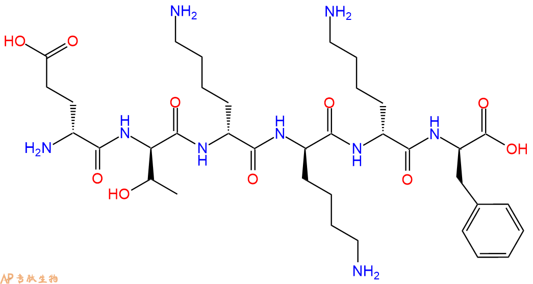 专肽生物产品H2N-DGlu-DThr-DLys-DLys-DLys-DPhe-COOH