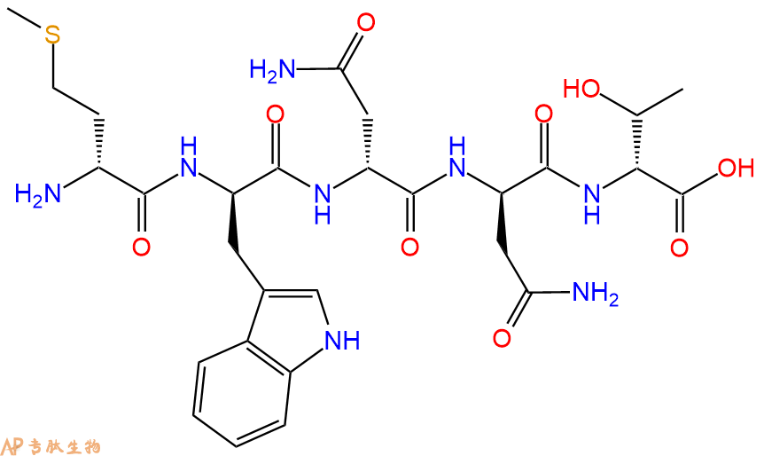 专肽生物产品H2N-DMet-DTrp-DAsn-DAsn-DThr-COOH
