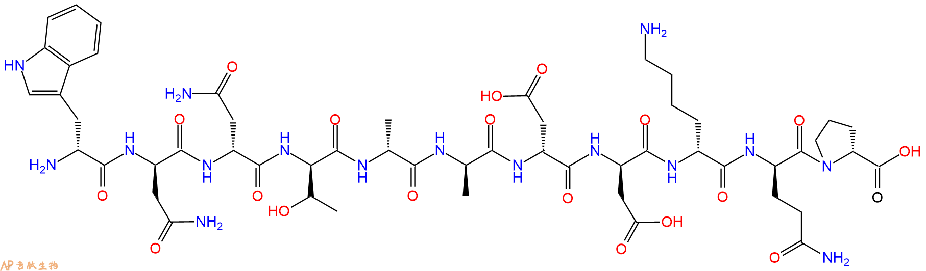 专肽生物产品H2N-DTrp-DAsn-DAsn-DThr-DAla-DAla-DAsp-DAsp-DLys-D