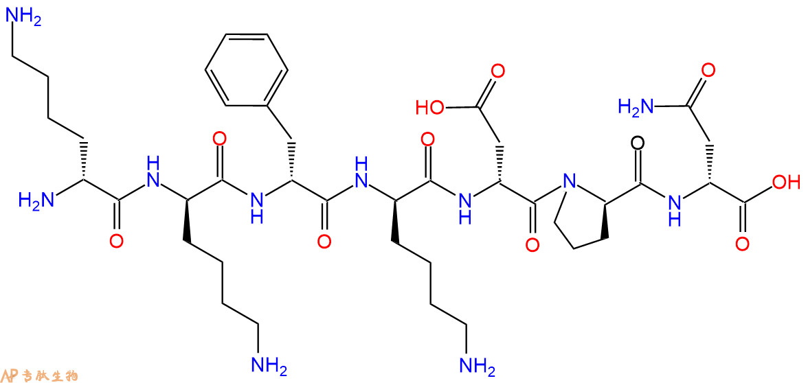 专肽生物产品H2N-DLys-DLys-DPhe-DLys-DAsp-DPro-DAsn-COOH