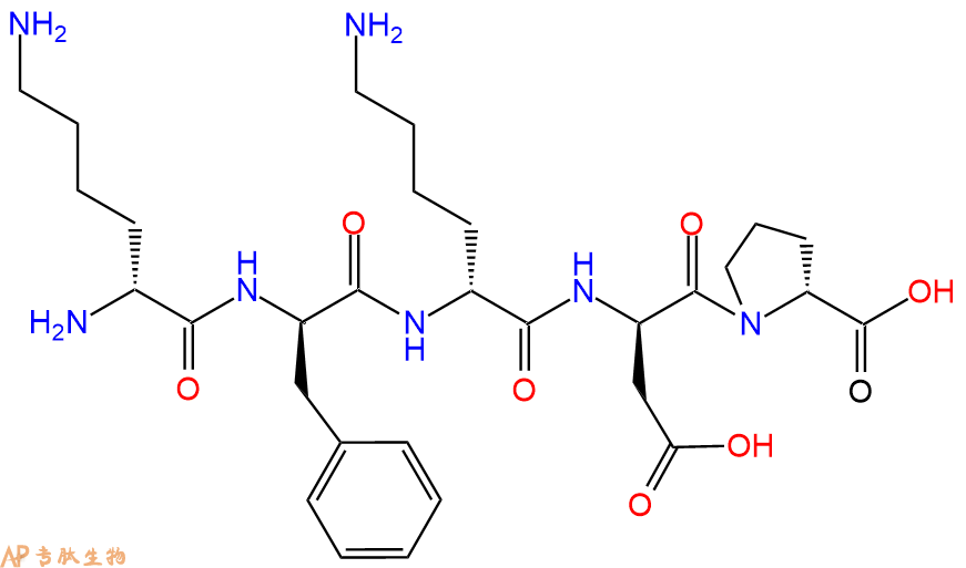 专肽生物产品H2N-DLys-DPhe-DLys-DAsp-DPro-COOH