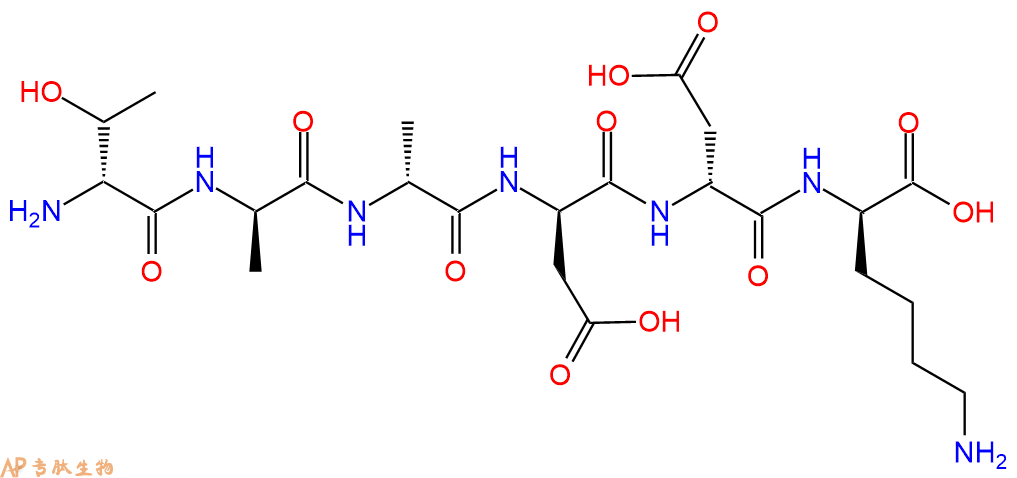 专肽生物产品H2N-DThr-DAla-DAla-DAsp-DAsp-DLys-COOH