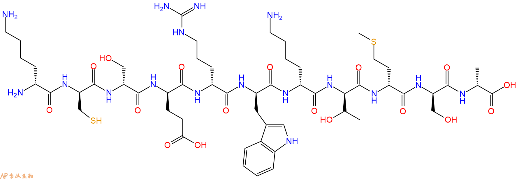 专肽生物产品H2N-DLys-DCys-DSer-DGlu-DArg-DTrp-DLys-DThr-DMet-D