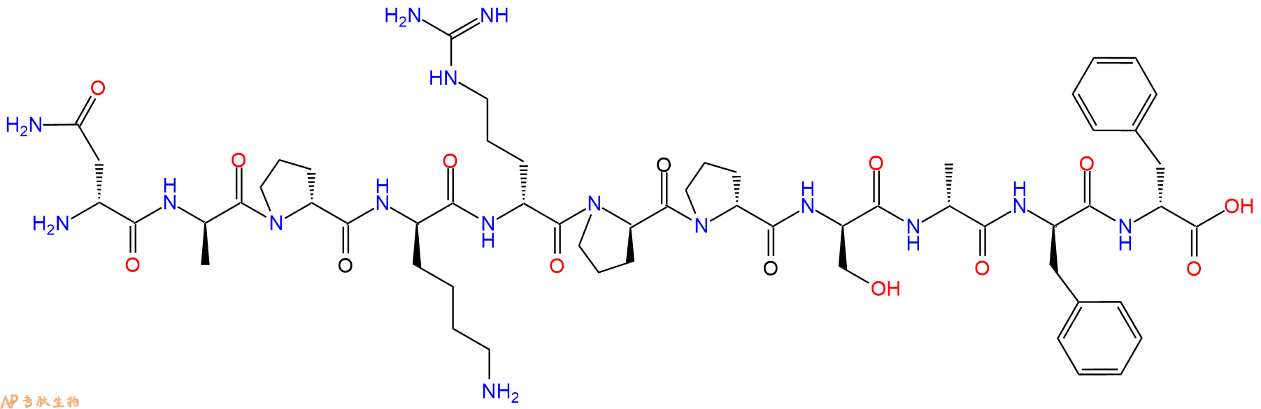 专肽生物产品H2N-DAsn-DAla-DPro-DLys-DArg-DPro-DPro-DSer-DAla-D