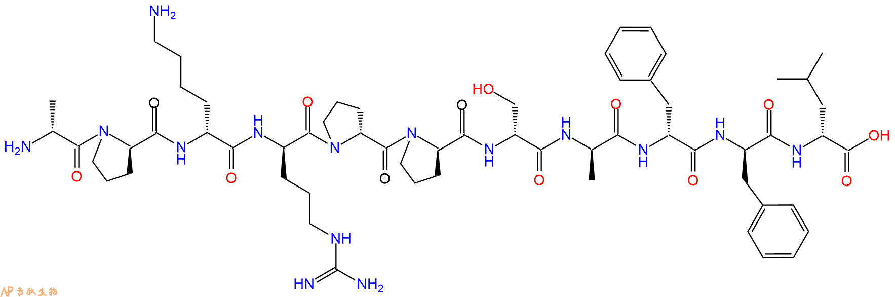 专肽生物产品H2N-DAla-DPro-DLys-DArg-DPro-DPro-DSer-DAla-DPhe-D