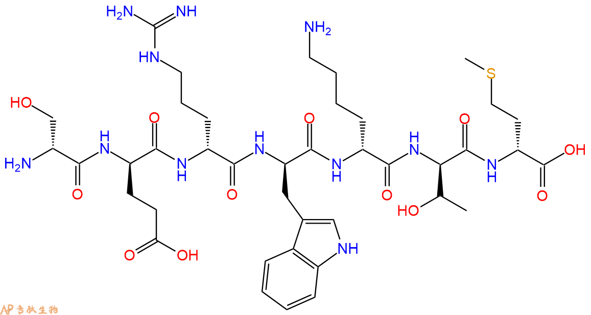 专肽生物产品H2N-DSer-DGlu-DArg-DTrp-DLys-DThr-DMet-COOH