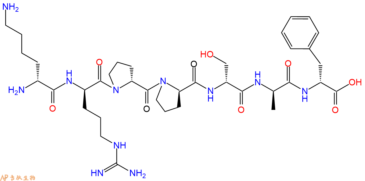 专肽生物产品H2N-DLys-DArg-DPro-DPro-DSer-DAla-DPhe-COOH