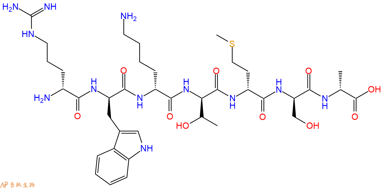专肽生物产品H2N-DArg-DTrp-DLys-DThr-DMet-DSer-DAla-COOH