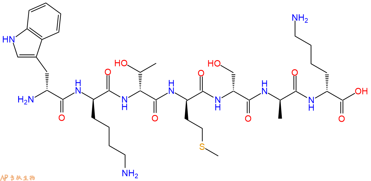 专肽生物产品H2N-DTrp-DLys-DThr-DMet-DSer-DAla-DLys-COOH