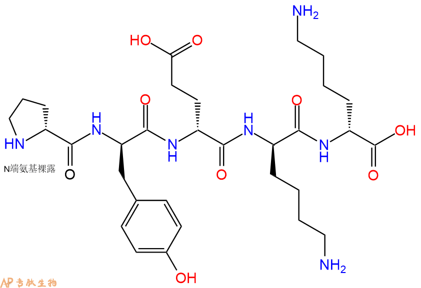 专肽生物产品H2N-DPro-DTyr-DGlu-DLys-DLys-COOH