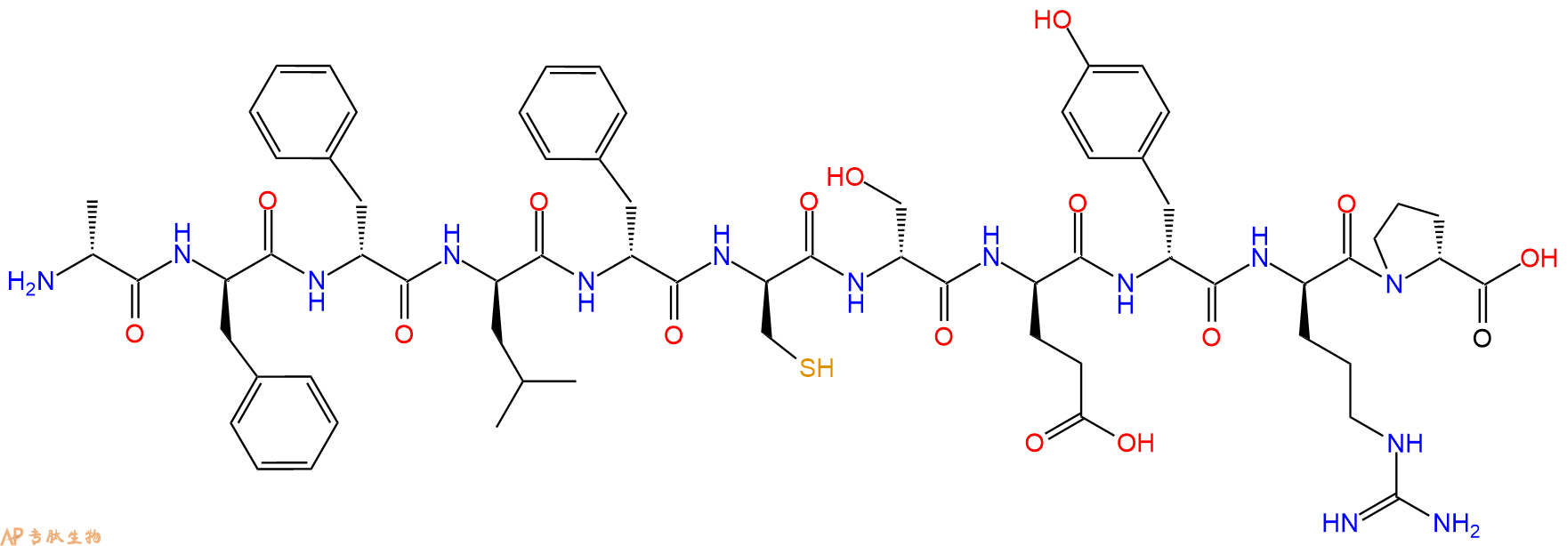 专肽生物产品H2N-DAla-DPhe-DPhe-DLeu-DPhe-DCys-DSer-DGlu-DTyr-D