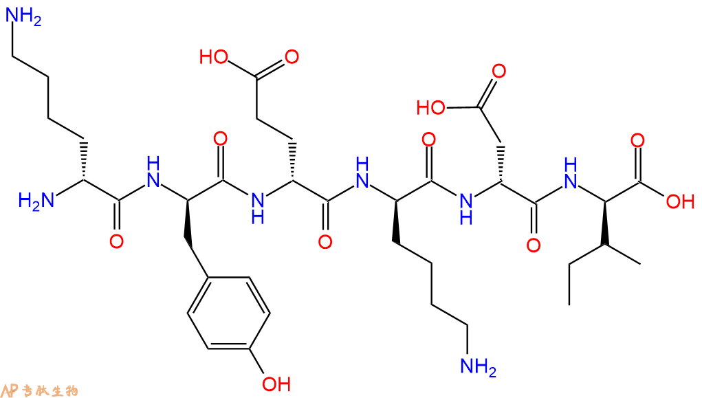 专肽生物产品H2N-DLys-DTyr-DGlu-DLys-DAsp-DIle-COOH