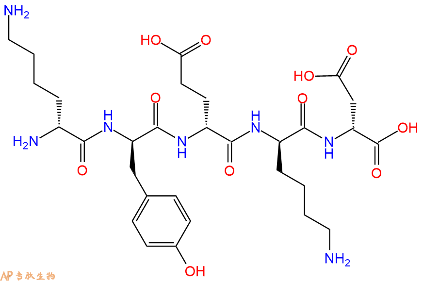专肽生物产品H2N-DLys-DTyr-DGlu-DLys-DAsp-COOH