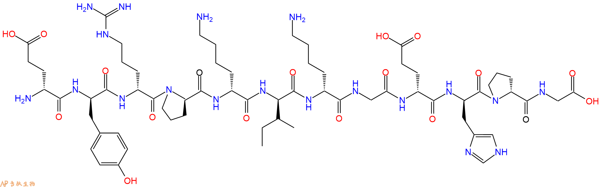 专肽生物产品H2N-DGlu-DTyr-DArg-DPro-DLys-DIle-DLys-Gly-DGlu-DH
