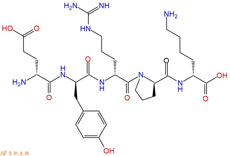 专肽生物产品H2N-DGlu-DTyr-DArg-DPro-DLys-COOH