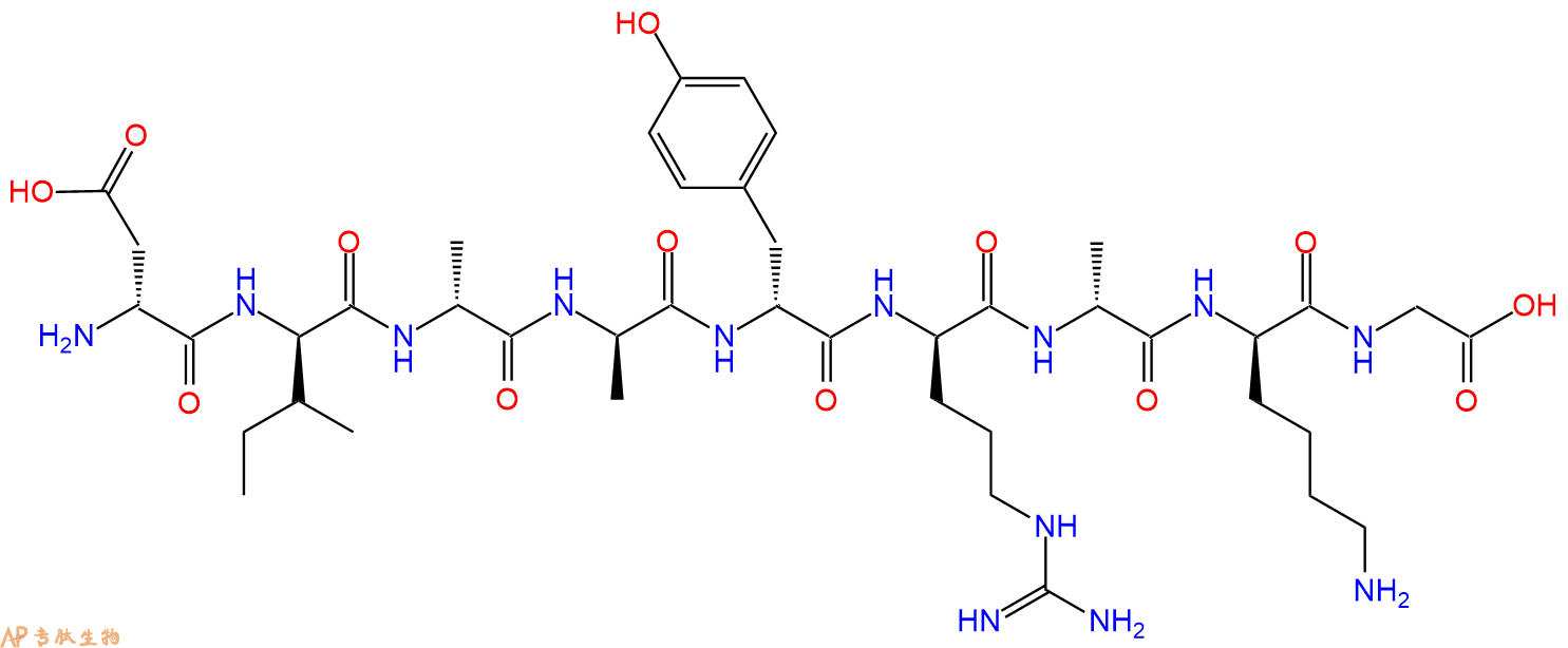 专肽生物产品H2N-DAsp-DIle-DAla-DAla-DTyr-DArg-DAla-DLys-Gly-CO