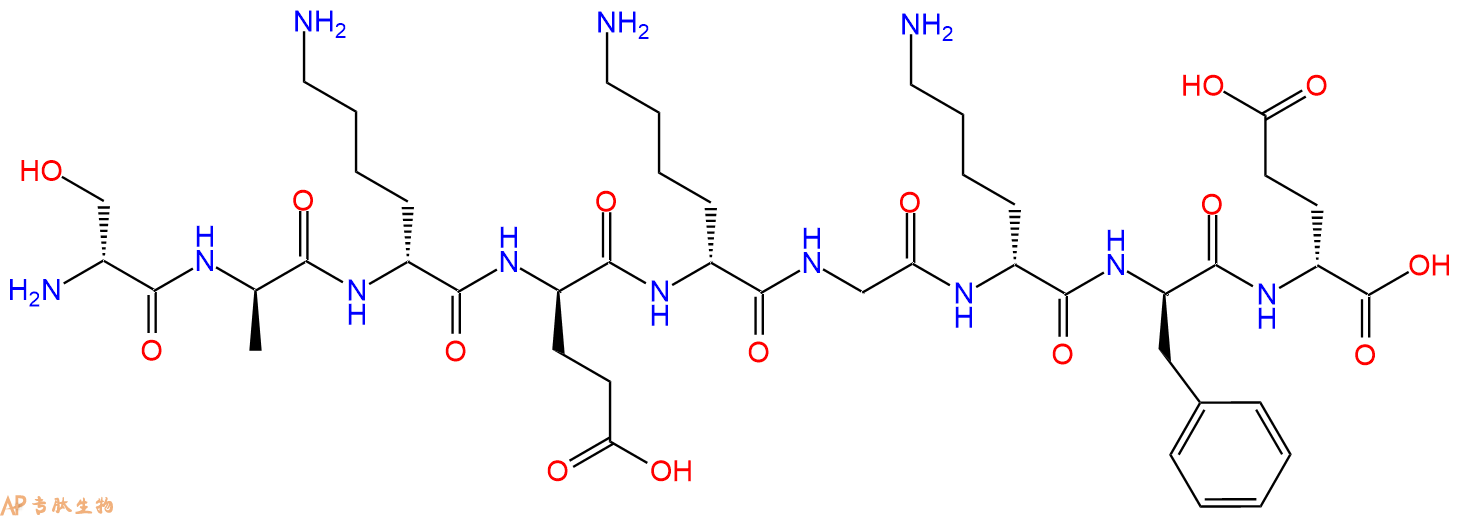 专肽生物产品H2N-DSer-DAla-DLys-DGlu-DLys-Gly-DLys-DPhe-DGlu-CO