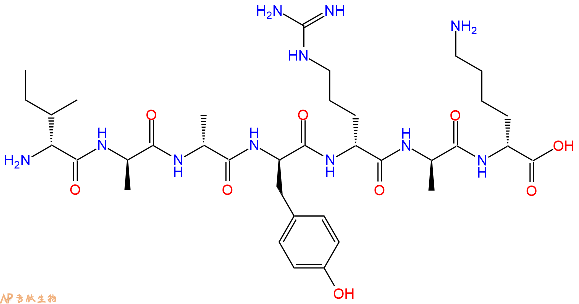 专肽生物产品H2N-DIle-DAla-DAla-DTyr-DArg-DAla-DLys-COOH